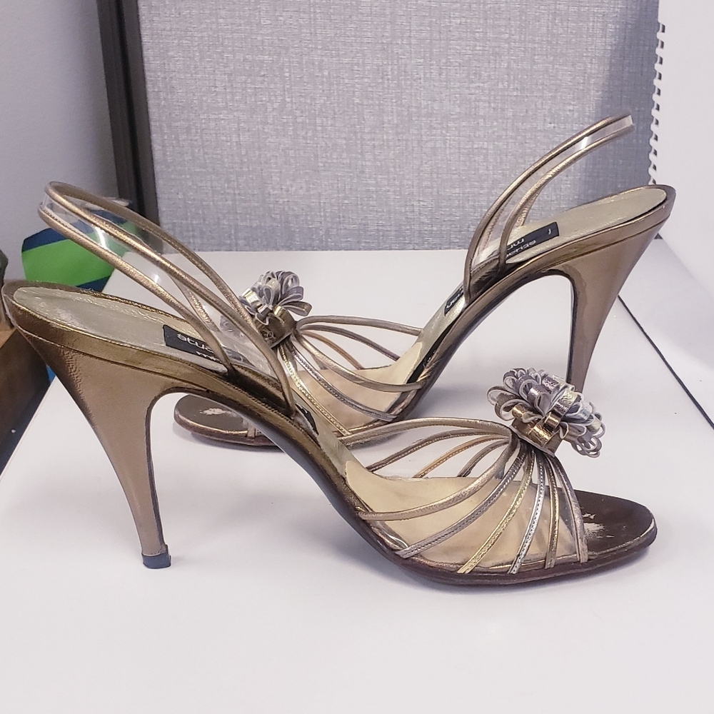 Stuart Weitzman Gold Stiletto Heels